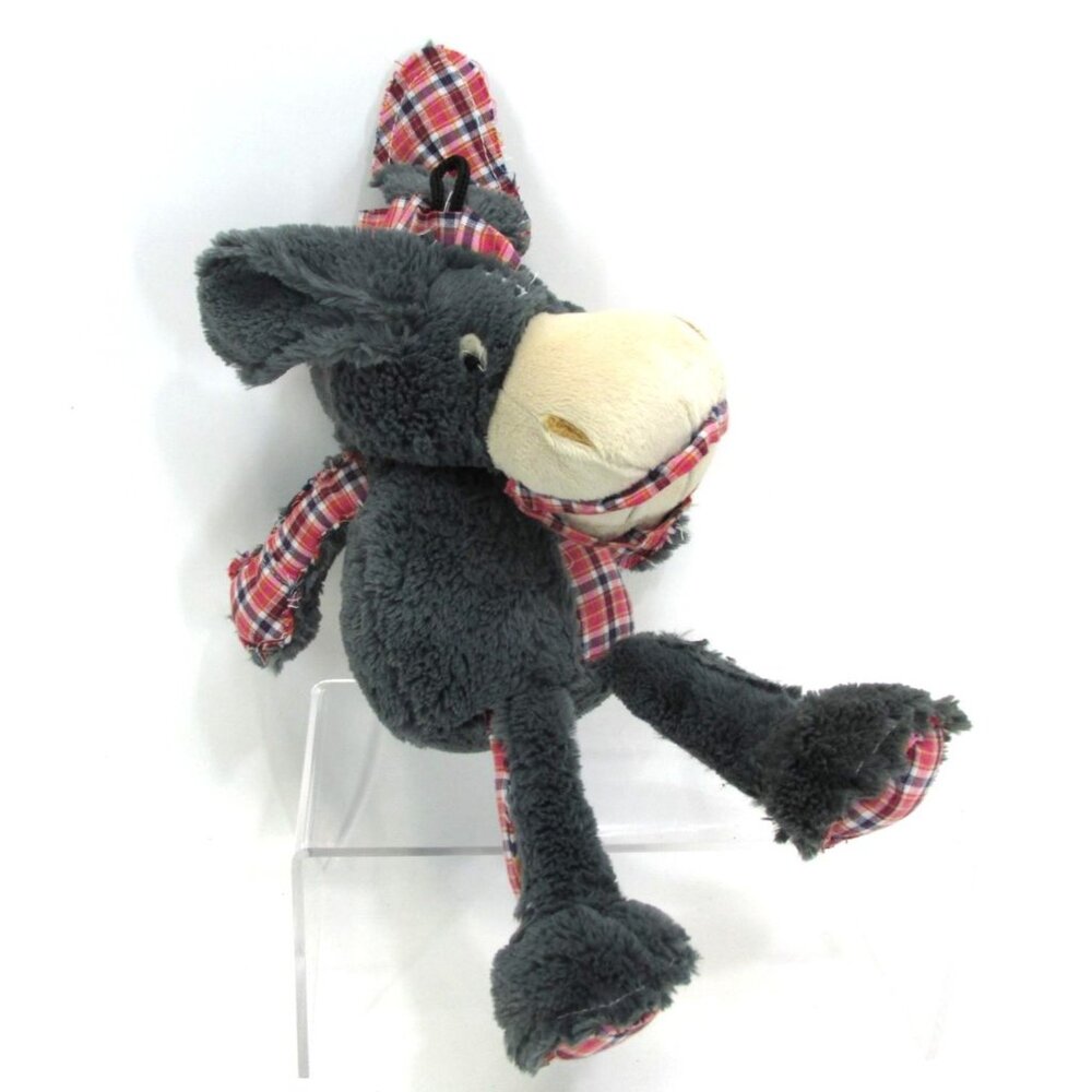 RARE Multicolor‎ Plaid Dog Toy Plush With Squeaker By Multipet Donkey 12"